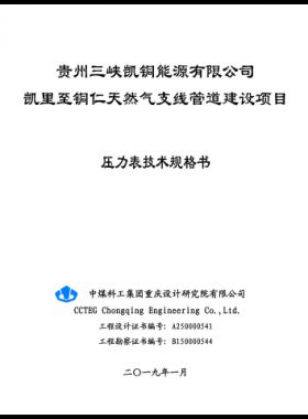 壓力表技術規(guī)格書
