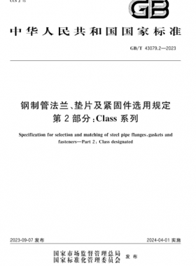 鋼制管法蘭、墊片及緊固件選用規(guī)定 第2部分：Class系列國(guó)標(biāo)/T 43079.2-2023